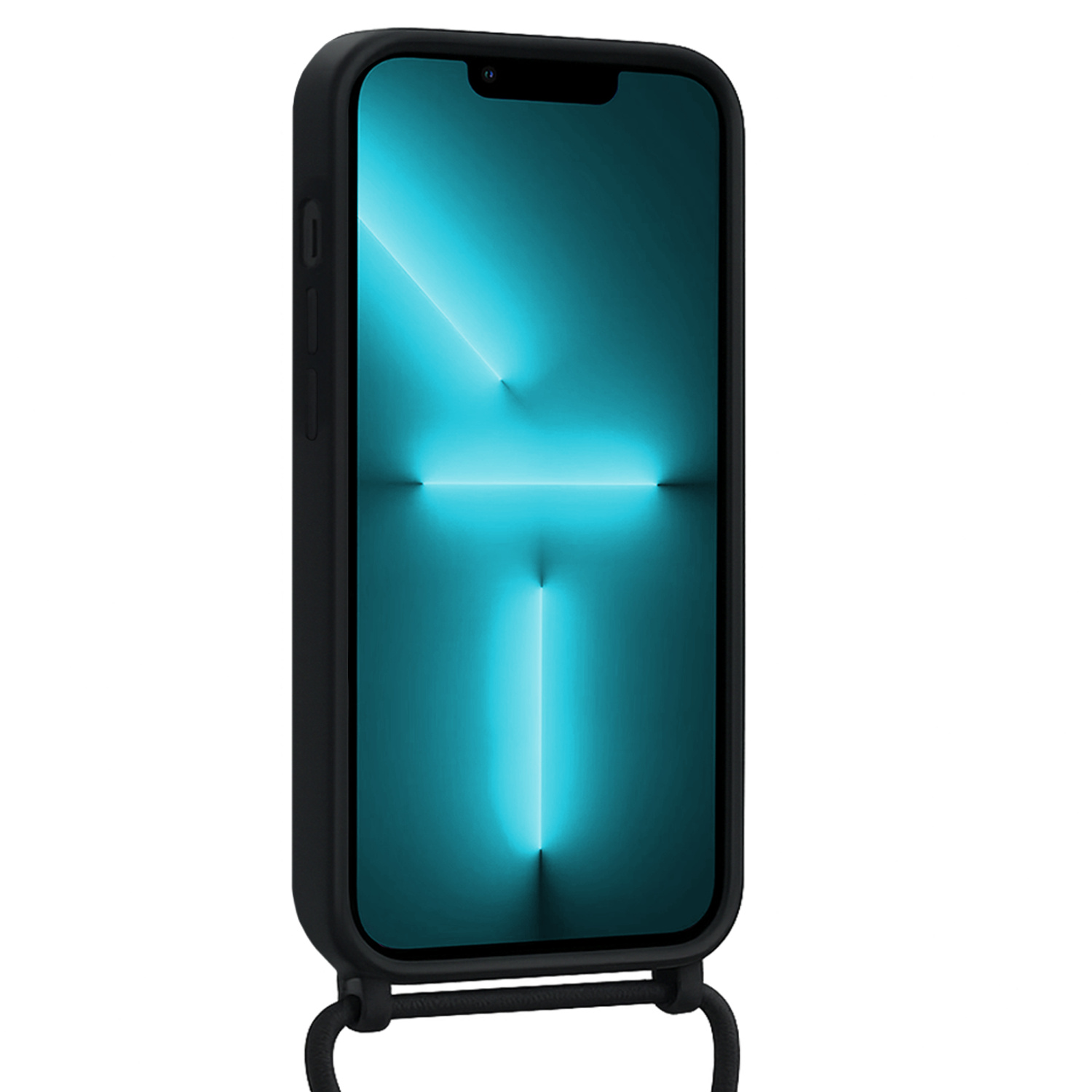 Forterra Forterra iPhone 13 Pro Hoesje Pashouder met Koord - Zwart