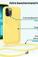 Forterra Forterra iPhone 13 Pro Max Hoesje Pashouder met Koord Met 2x Screenprotector - Geel