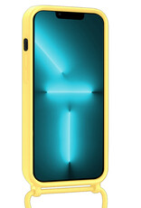 Forterra Forterra iPhone 13 Pro Max Hoesje Pashouder met Koord Met 2x Screenprotector - Geel