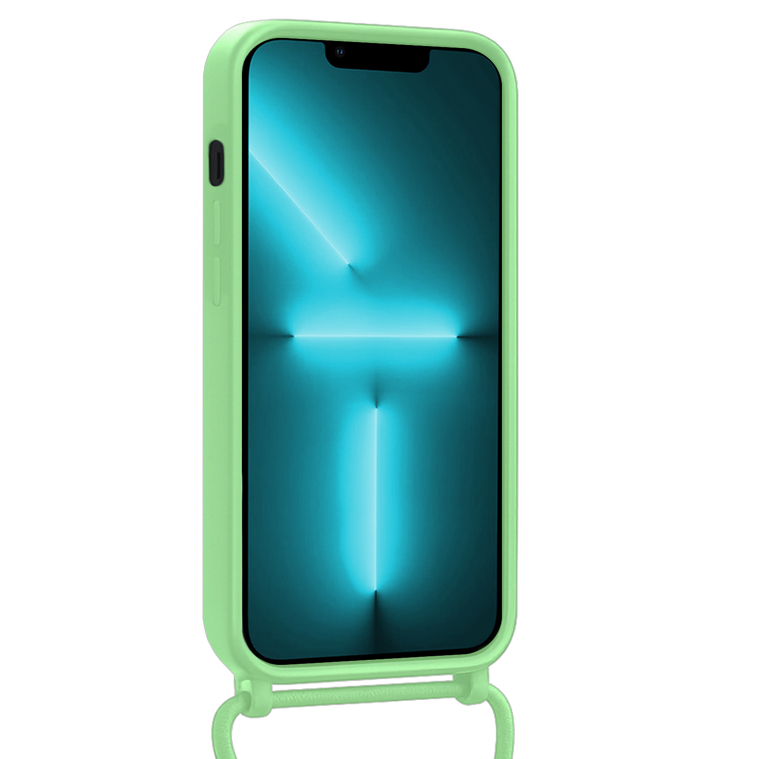 Forterra Forterra iPhone 13 Pro Max Hoesje Pashouder met Koord Met 2x Screenprotector - Groen