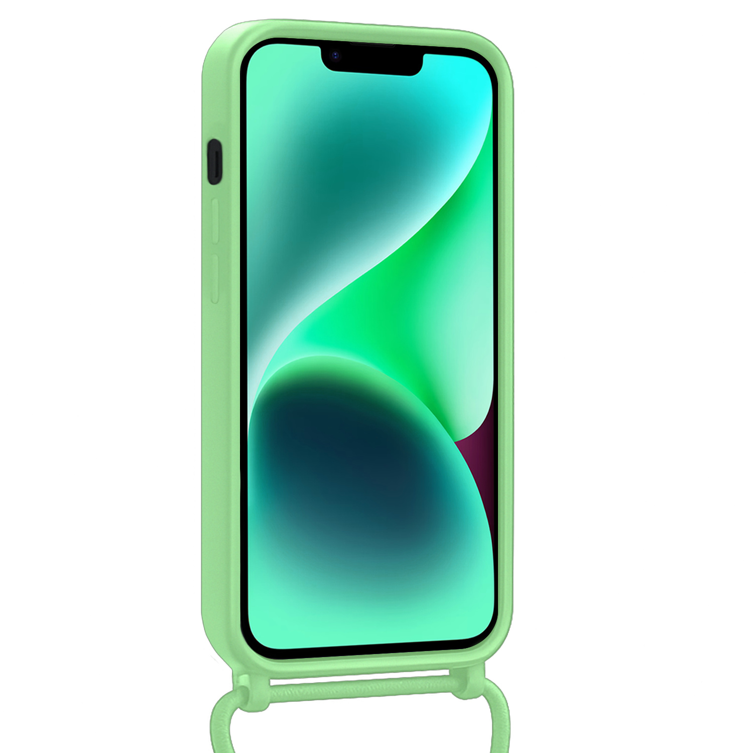 Forterra Forterra iPhone 14 Plus Hoesje Pashouder met Koord - Groen - 2 PACK