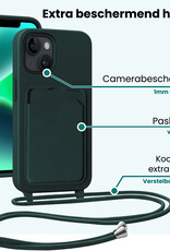 Forterra Forterra iPhone 14 Hoesje Pashouder met Koord - Donkergroen