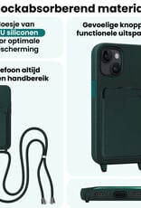 Forterra Forterra iPhone 14 Hoesje Pashouder met Koord - Donkergroen