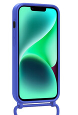 Forterra Forterra iPhone 14 Hoesje Pashouder met Koord Met Screenprotector - Fel Blauw
