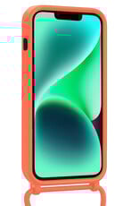 Forterra Forterra iPhone 14 Hoesje Pashouder met Koord - Papaya - 2 PACK