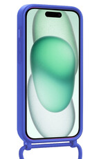 Forterra Forterra iPhone 14 Pro Hoesje Pashouder met Koord Met Screenprotector - Fel Blauw