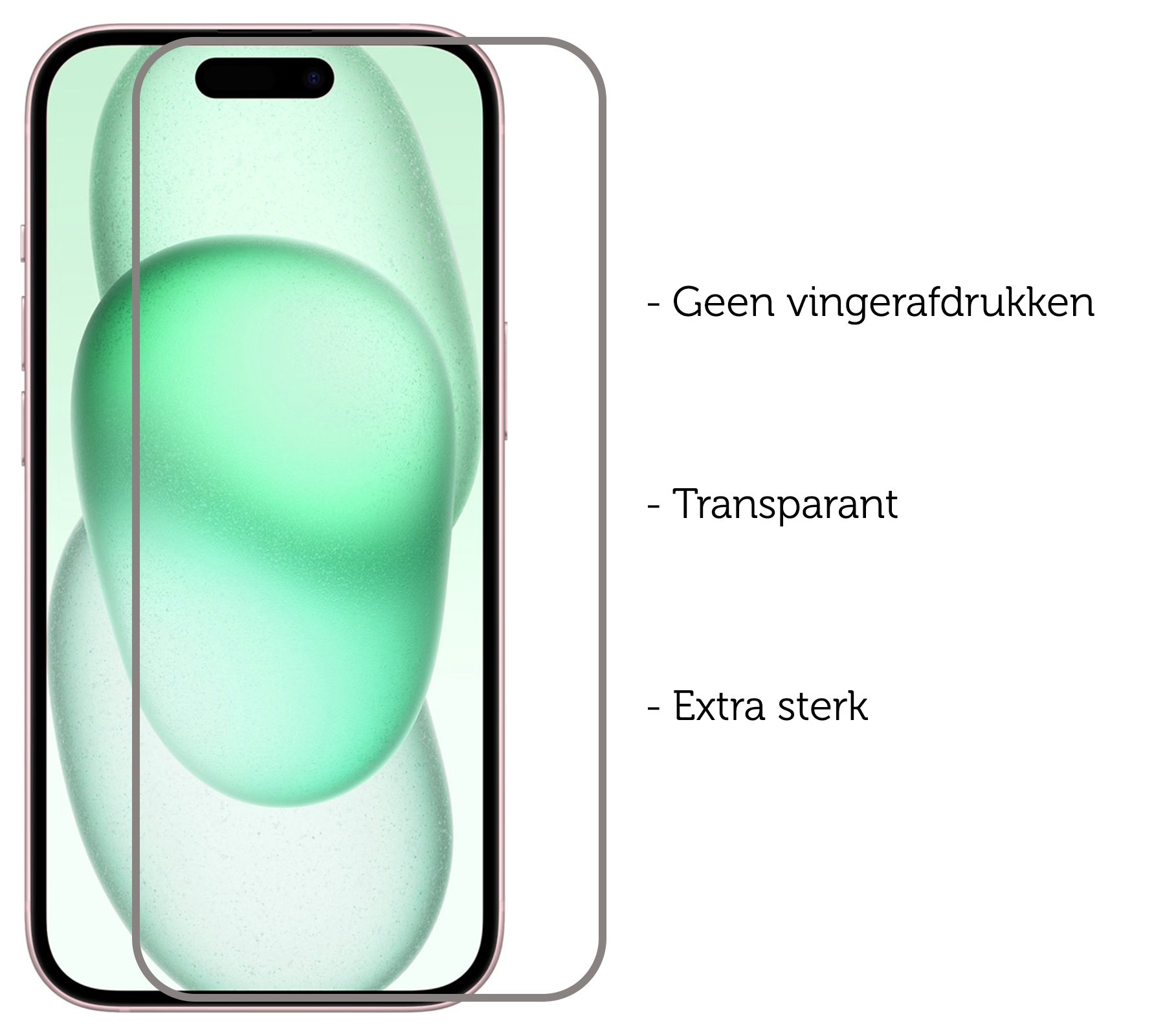 Forterra Forterra iPhone 14 Pro Hoesje Pashouder met Koord Met Screenprotector - Zwart