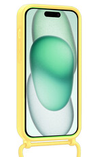 Forterra Forterra iPhone 14 Pro Max Hoesje Pashouder met Koord - Geel