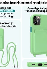 Forterra Forterra iPhone 14 Pro Max Hoesje Pashouder met Koord - Groen - 2 PACK
