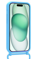 Forterra Forterra iPhone 14 Pro Max Hoesje Pashouder met Koord - Lichtblauw - 2 PACK