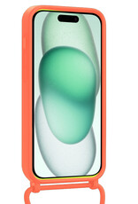 Forterra Forterra iPhone 14 Pro Max Hoesje Pashouder met Koord - Papaya - 2 PACK