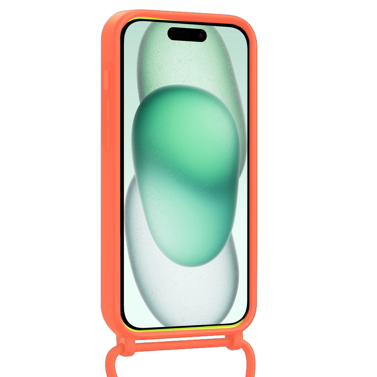 Forterra Forterra iPhone 14 Pro Max Hoesje Pashouder met Koord - Papaya - 2 PACK