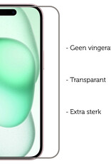 Forterra Forterra iPhone 15 Plus Hoesje Pashouder met Koord Met Screenprotector - Groen