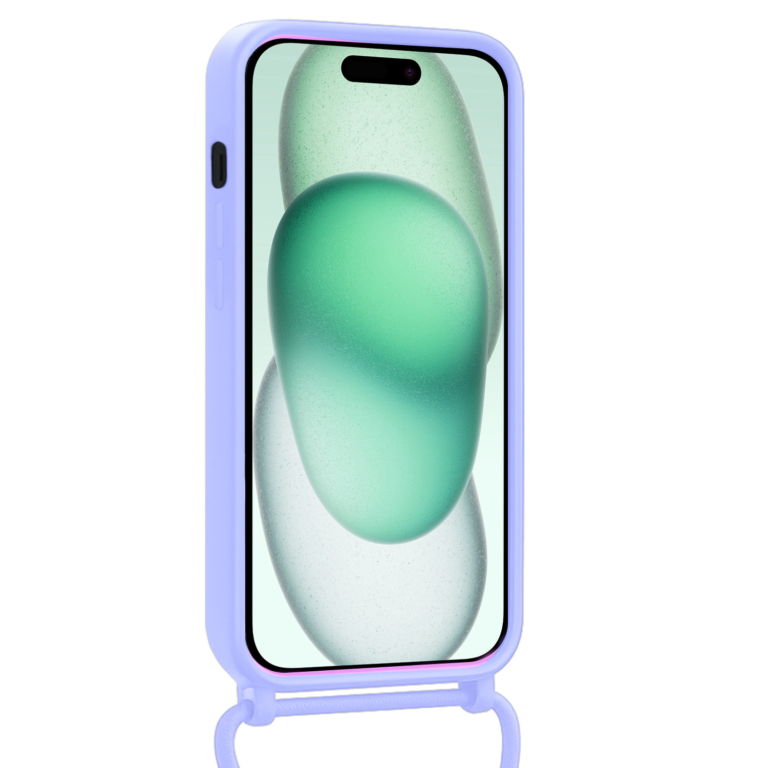 Forterra Forterra iPhone 15 Plus Hoesje Pashouder met Koord - Lila - 2 PACK