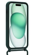 Forterra Forterra iPhone 15 Hoesje Pashouder met Koord - Donkergroen - 2 PACK