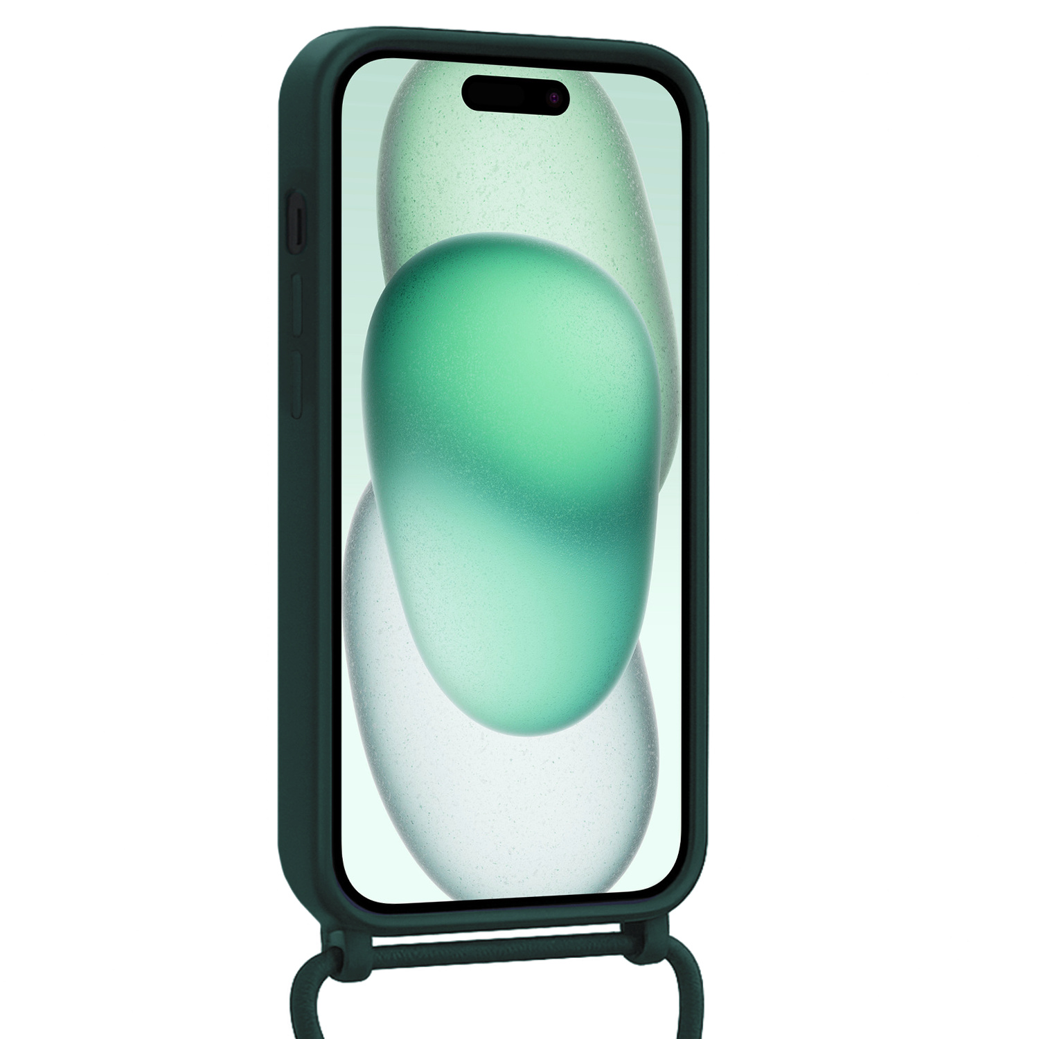Forterra Forterra iPhone 15 Hoesje Pashouder met Koord - Donkergroen - 2 PACK
