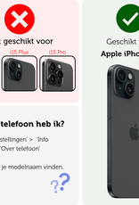 Forterra Forterra iPhone 15 Hoesje Pashouder met Koord - Zwart