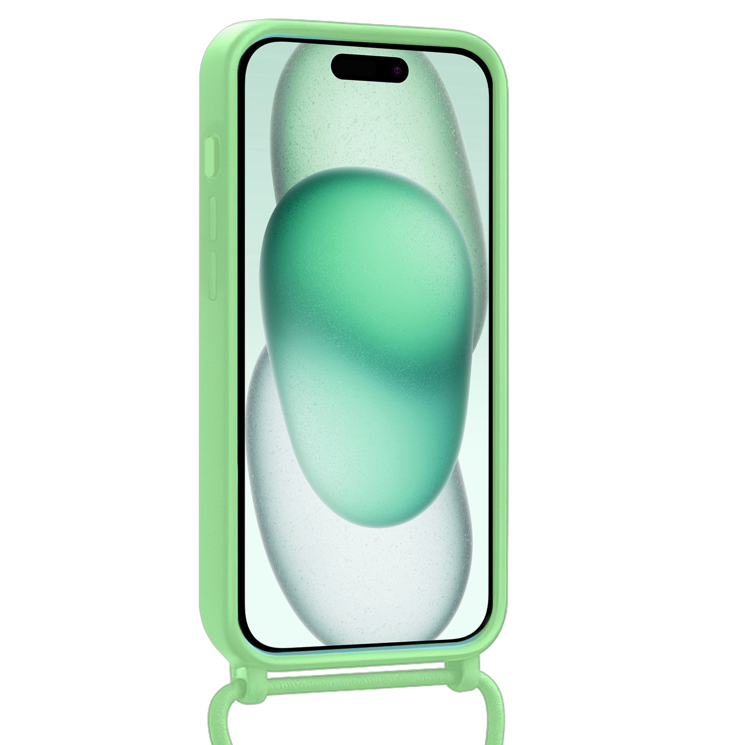Forterra Forterra iPhone 15 Pro Hoesje Pashouder met Koord - Groen - 2 PACK