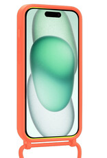 Forterra Forterra iPhone 15 Pro Hoesje Pashouder met Koord - Papaya