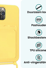 Forterra Forterra iPhone 15 Pro Max Hoesje Pashouder met Koord - Geel
