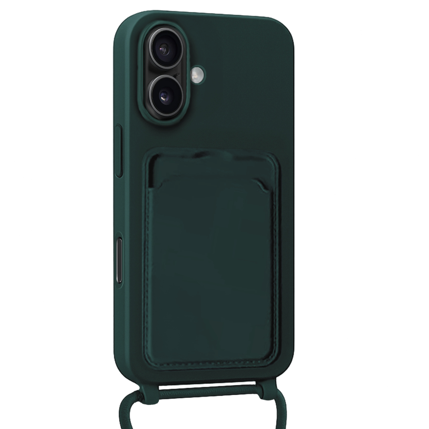 Forterra Forterra iPhone 16 Plus Hoesje Pashouder met Koord - Donkergroen