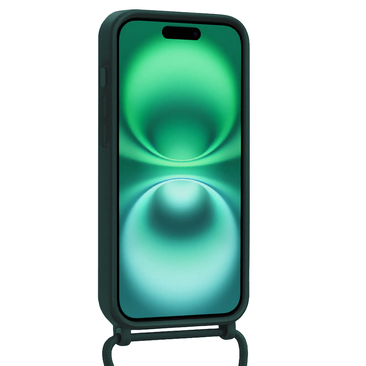 Forterra Forterra iPhone 16 Plus Hoesje Pashouder met Koord - Donkergroen