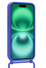 Forterra Forterra iPhone 16 Plus Hoesje Pashouder met Koord Met Screenprotector - Fel Blauw