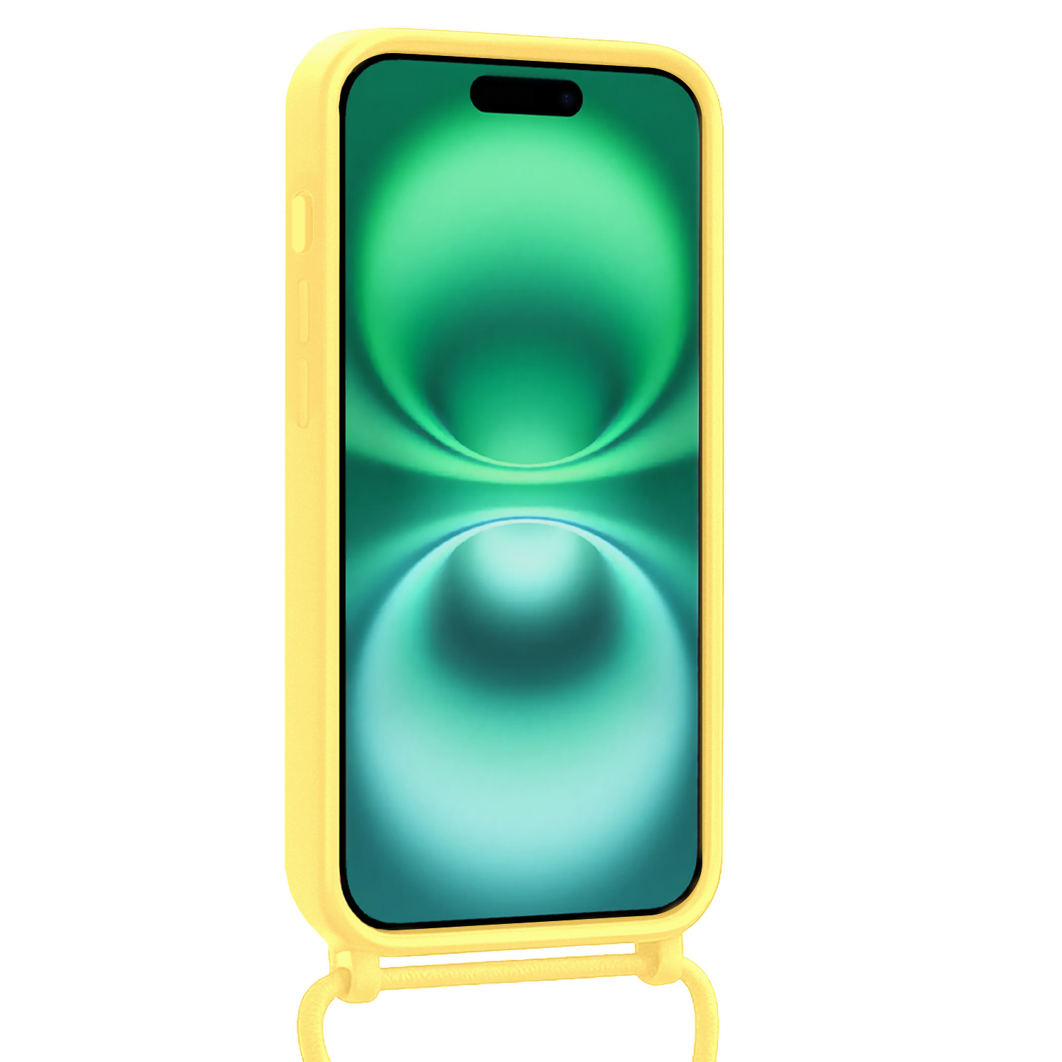 Forterra Forterra iPhone 16 Plus Hoesje Pashouder met Koord - Geel - 2 PACK