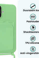 Forterra Forterra iPhone 16 Plus Hoesje Pashouder met Koord - Groen