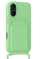 Forterra Forterra iPhone 16 Plus Hoesje Pashouder met Koord - Groen