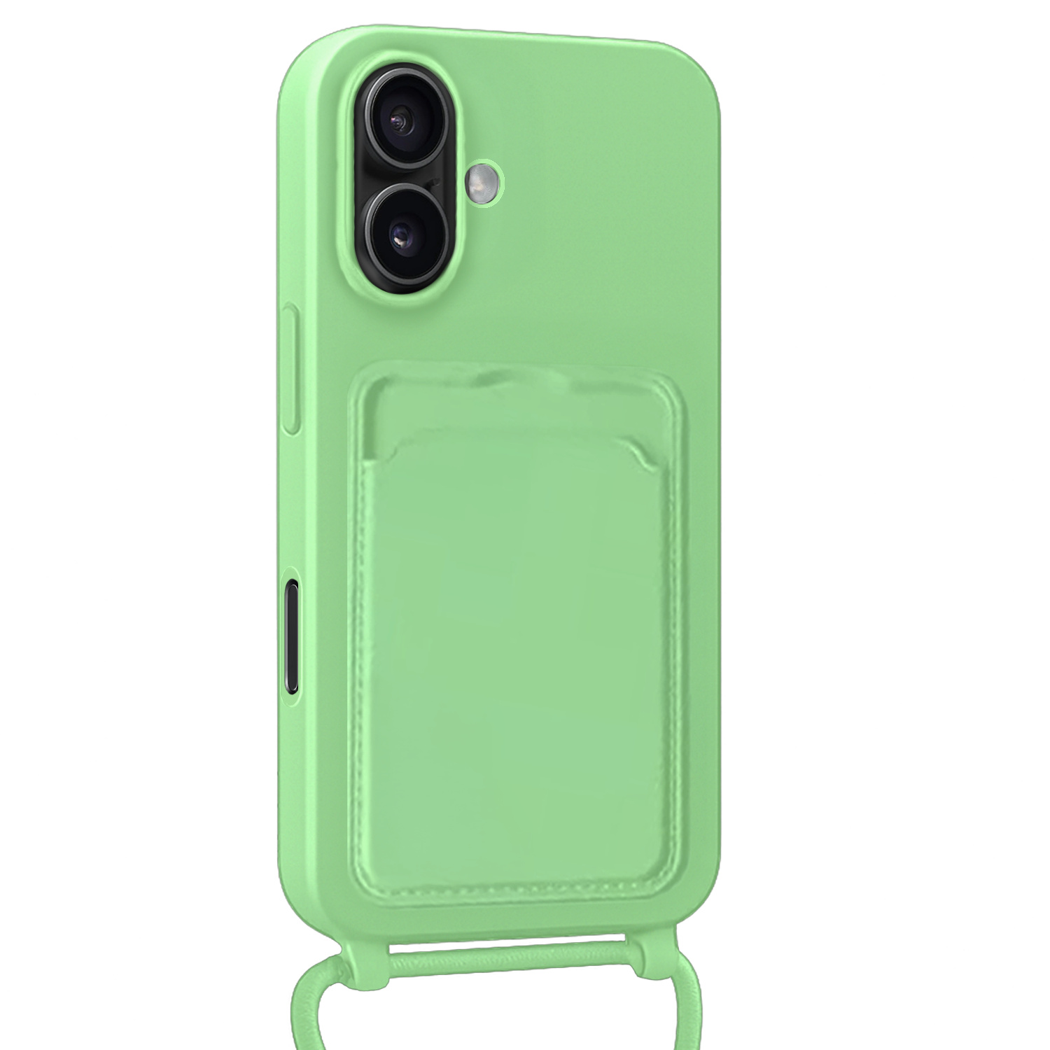 Forterra Forterra iPhone 16 Plus Hoesje Pashouder met Koord - Groen