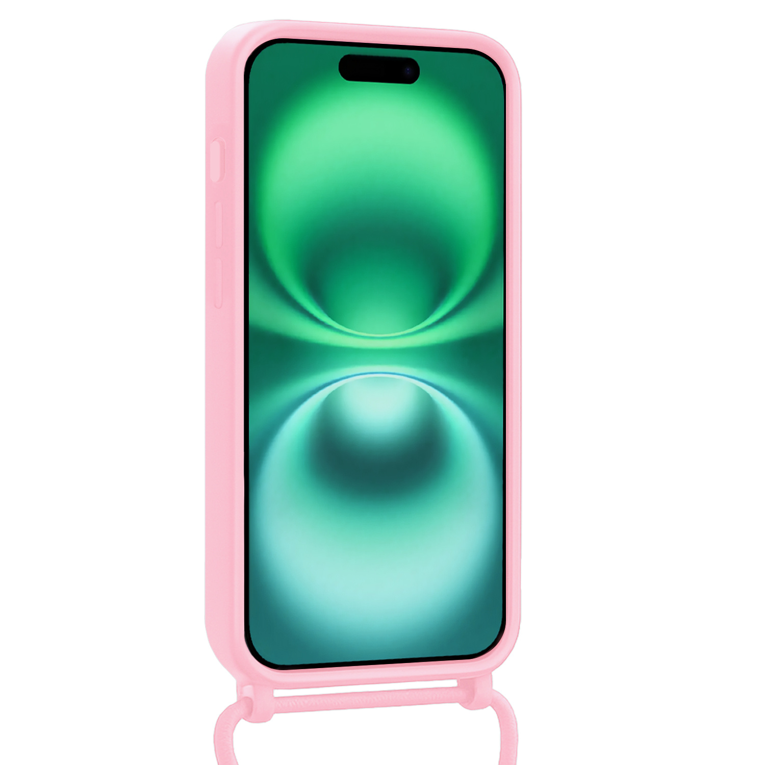 Forterra Forterra iPhone 16 Plus Hoesje Pashouder met Koord - Lichtroze