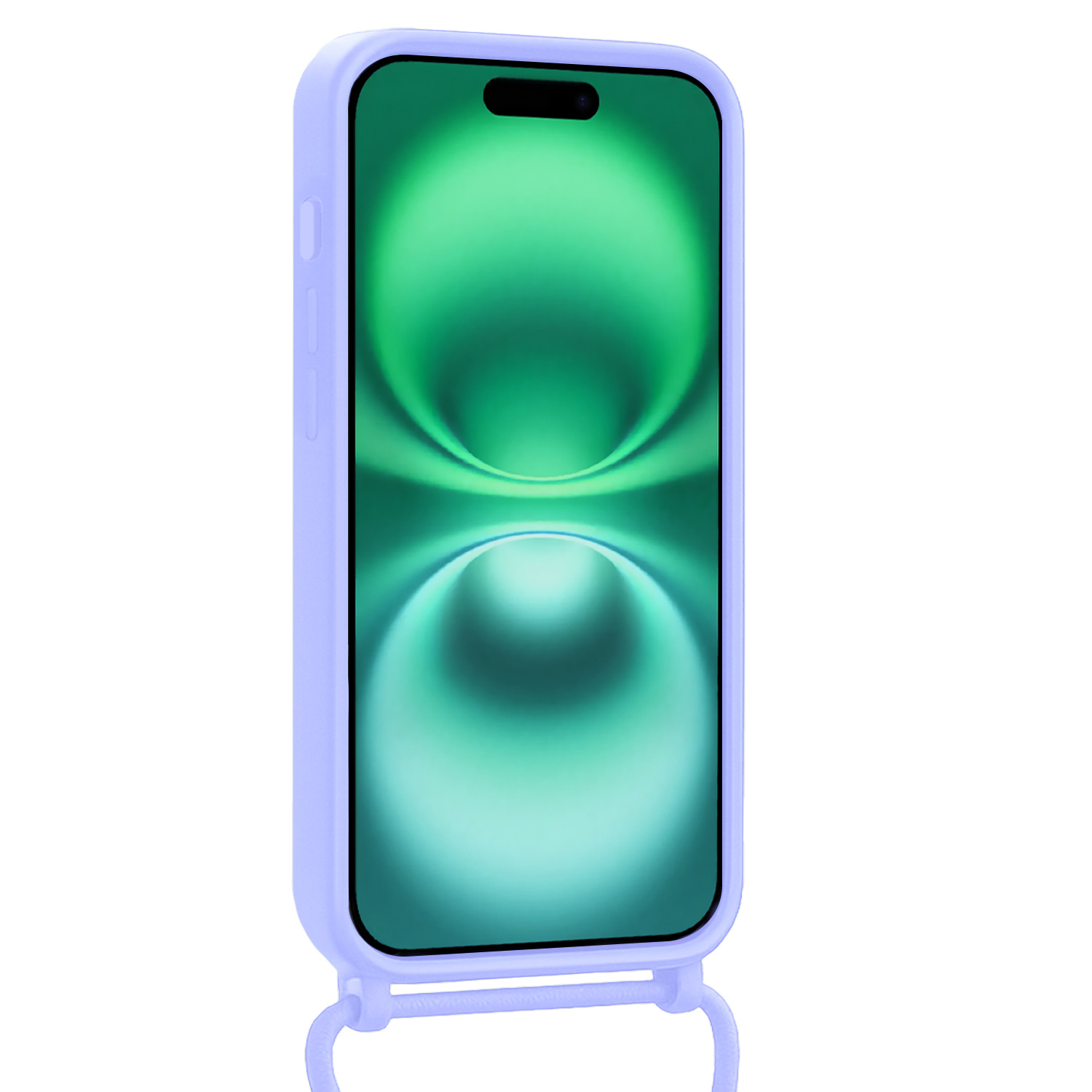 Forterra Forterra iPhone 16 Plus Hoesje Pashouder met Koord Met Screenprotector - Lila