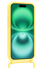 Forterra Forterra iPhone 16 Hoesje Pashouder met Koord Met 2x Screenprotector - Geel