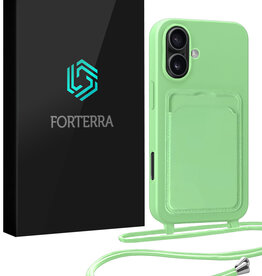 Forterra Forterra iPhone 16 Hoesje Pashouder met Koord - Groen