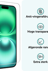 Forterra Forterra iPhone 16 Hoesje Pashouder met Koord Met Screenprotector - Groen