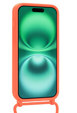 Forterra Forterra iPhone 16 Hoesje Pashouder met Koord - Papaya - 2 PACK