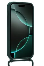 Forterra Forterra iPhone 16 Pro Hoesje Pashouder met Koord Met Screenprotector - Donkergroen
