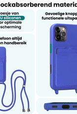 Forterra Forterra iPhone 16 Pro Hoesje Pashouder met Koord - Fel Blauw - 2 PACK
