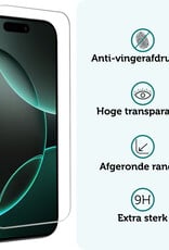 Forterra Forterra iPhone 16 Pro Hoesje Pashouder met Koord Met 2x Screenprotector - Fel Blauw