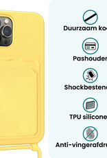 Forterra Forterra iPhone 16 Pro Hoesje Pashouder met Koord - Geel