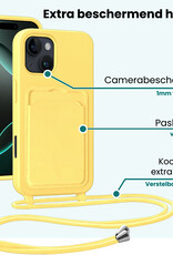 Forterra Forterra iPhone 16 Pro Hoesje Pashouder met Koord - Geel