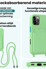 Forterra Forterra iPhone 16 Pro Hoesje Pashouder met Koord - Groen