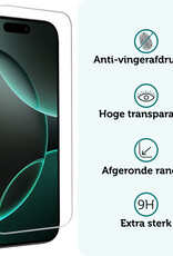 Forterra Forterra iPhone 16 Pro Hoesje Pashouder met Koord Met 2x Screenprotector - Lichtblauw