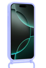 Forterra Forterra iPhone 16 Pro Hoesje Pashouder met Koord Met 2x Screenprotector - Lila