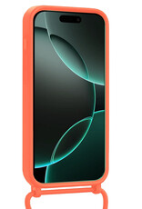 Forterra Forterra iPhone 16 Pro Hoesje Pashouder met Koord Met Screenprotector - Papaya