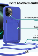 Forterra Forterra iPhone 16 Pro Max Hoesje Pashouder met Koord - Fel Blauw