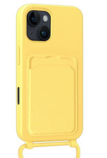 Forterra Forterra iPhone 16 Pro Max Hoesje Pashouder met Koord - Geel