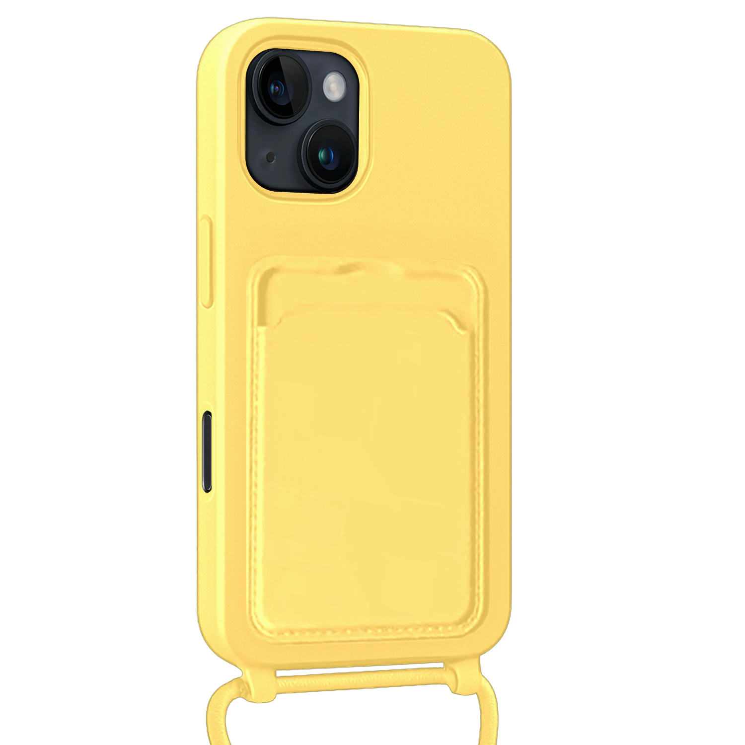 Forterra Forterra iPhone 16 Pro Max Hoesje Pashouder met Koord - Geel