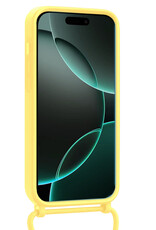 Forterra Forterra iPhone 16 Pro Max Hoesje Pashouder met Koord - Geel